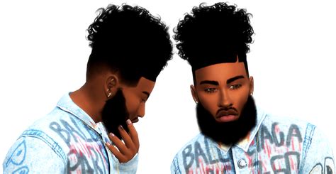 Dezmon Curly High Top Sims 4 Cc Custom Content Black Hairstyle