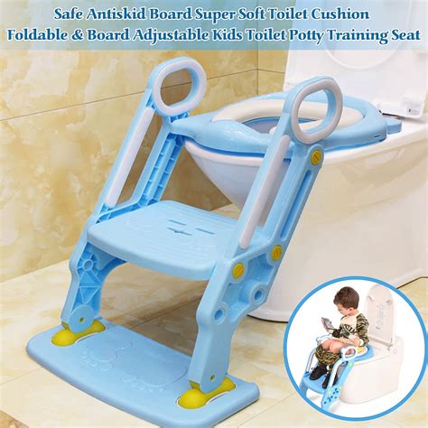 Potty Step Stools Non Slip Kids Toilet Potty Soft Padded Seat Step Up