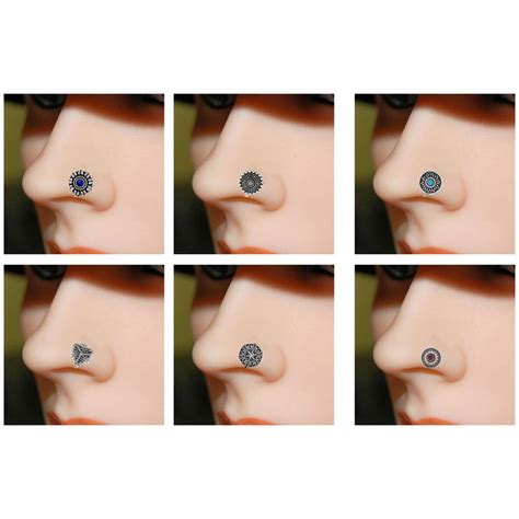 Silver Cubic Zirconia Nose Ring Om Jewells 2736749