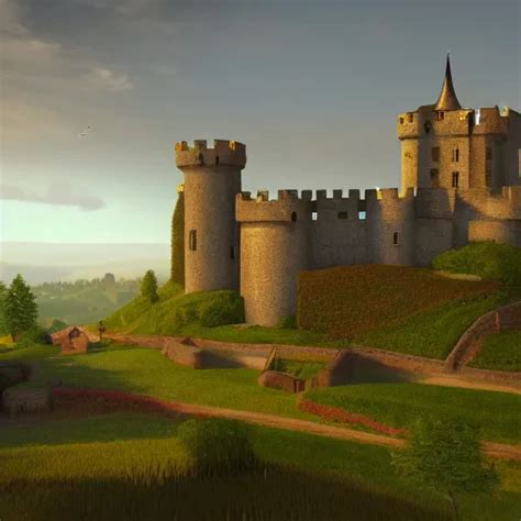 A Beautiful Landscape With A Couple Of Castles In A Stable Diffusion