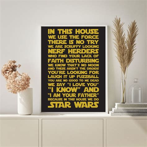 In This House We Do Star Wars Geek Chic Home Decor Star Wars Art Star