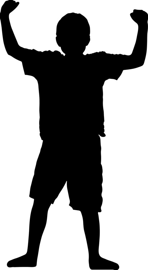 Clipart Victory Boy Silhouette