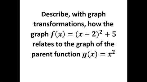 Describe The Graph Transformations Of A Parabola Youtube