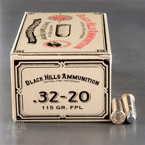 32 20 Win Ammo 50 Rounds Of 115 Grain Lead Flat Nose By Black Hills