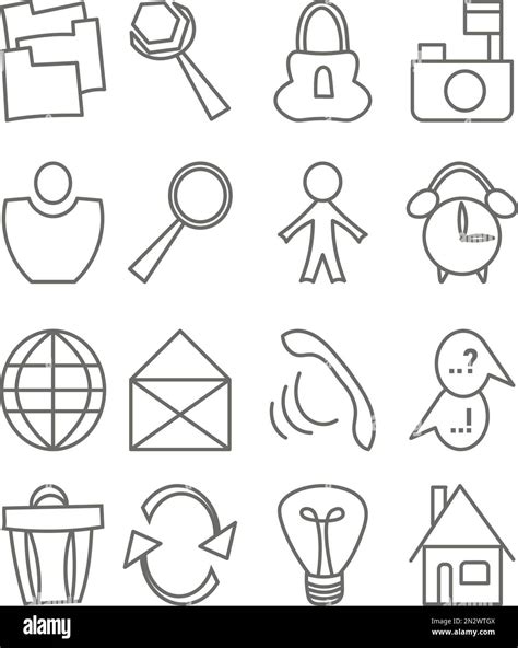 Icon Set With User Interface Symbols For Uiux Design On Transparent