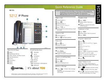 The mitel 5448 pkm provides 48 additional feature keys for a mitel 5220 ip phone. Mitel 5310 and 5235 Quick Reference Guide.pdf - BTL ...