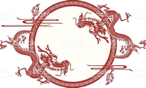 Chinese Dragon Circle Chinese Dragon Japanese Graphic Design
