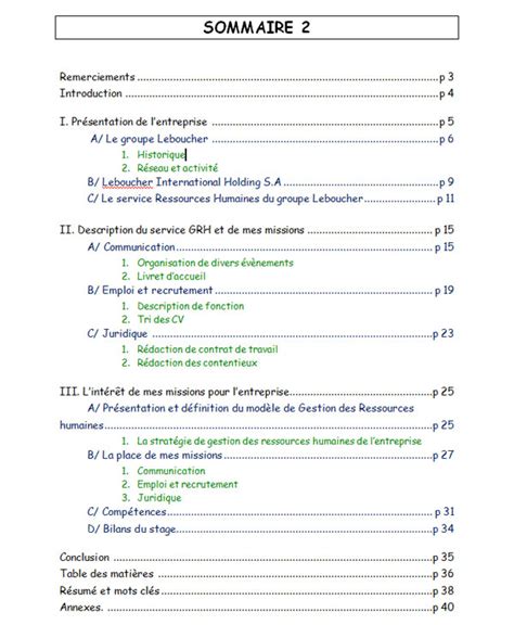 Résumé D Un Rapport De Stage Exemple Le Meilleur Exemple