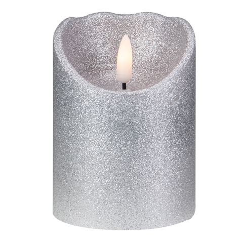 Northlight 4 Led Silver Glitter Flameless Christmas Decor Candle
