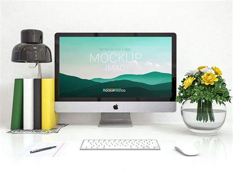 Free Imac Mockup In Desk Mockuptree
