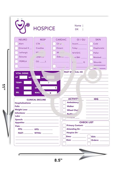 Hospice Assessment Form Purple Etsy