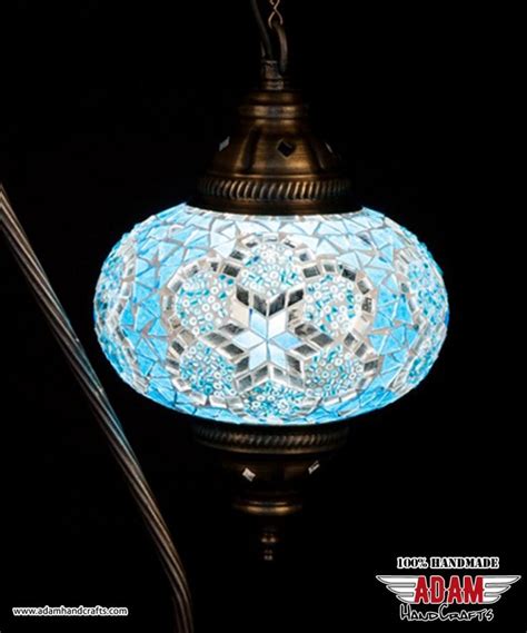 Swan Neck Mosaic Table Lamp Turquoise Model 1 Large Mosaic Lamps