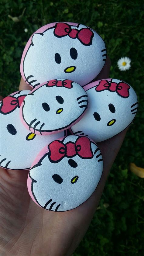 Hello Kitty Painted Rocks By Kitty Wake Painted Rocks Kids Painted