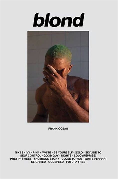 Blonde By Frank Ocean Poster Wall Movie Poster Wall Wall Prints