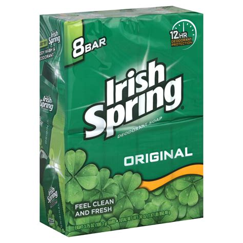 Irish Spring Deodorant Soap Original Value Pack 8 4 Oz Bars