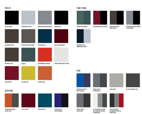 Harley Paint Codes And Color Charts