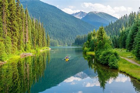 Sailing Across A Splendid Forest And Mountains View British Columbia