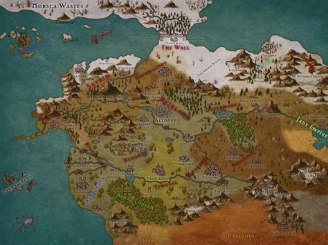 Completed My World Map Inspired By Game Of Thrones Middle Earth
