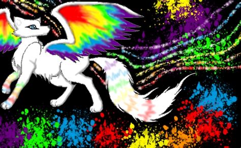 Rainbow Winged Wolf By Janne Moore Winged Wolves Fan Art 34672953