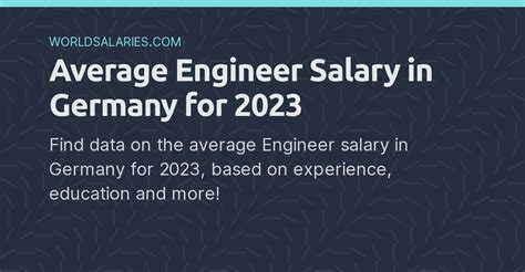 Average Engineer Salary In Germany For 2024