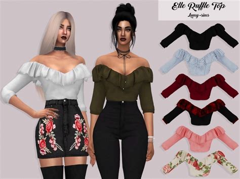 Elle Ruffle Top At Lumy Sims Sims 4 Updates