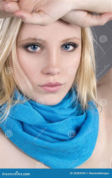 Beautiful Blonde Hair Blue Eyes Stock Photo Image Of Caucasian