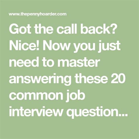 Ace Your Next Job Interview How To Answer 20 Common Questions Common