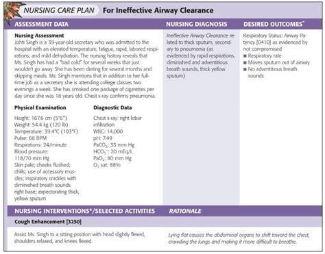 Nursing Care Plan For Ineffective Airway Clearance Docslib