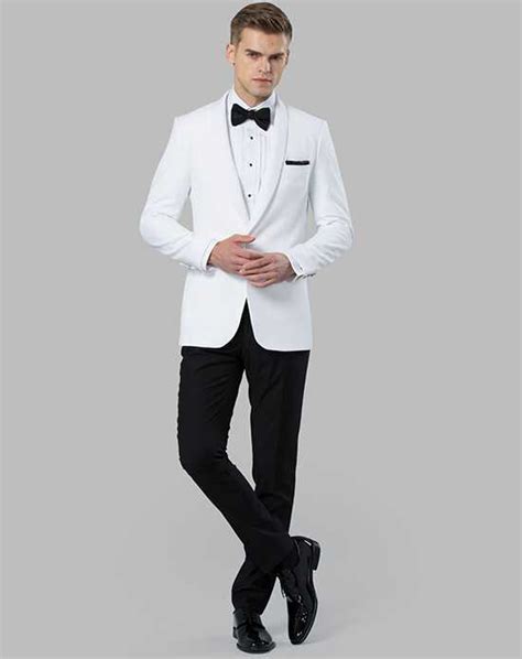 Mens ivory off white tuxedo tailcoat formal wedding tux. White Wedding Tuxedos + Suits