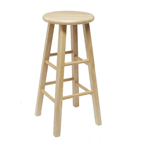 Mainstays Fully Assembled 29 Natural Wood Backless Bar Stool Walmart