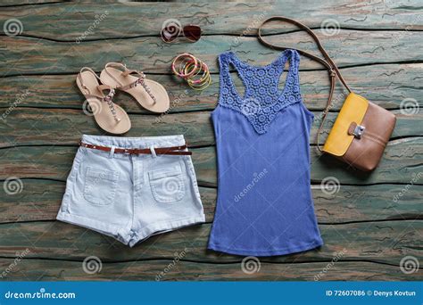 Blue Tank Top And Shorts Stock Photo Image Of Collection 72607086
