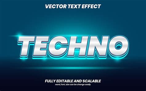Premium Vector Techno Text Effect Designeditable 3d Text Effect With