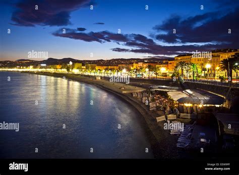 Nice At Night France Stock Photo Alamy