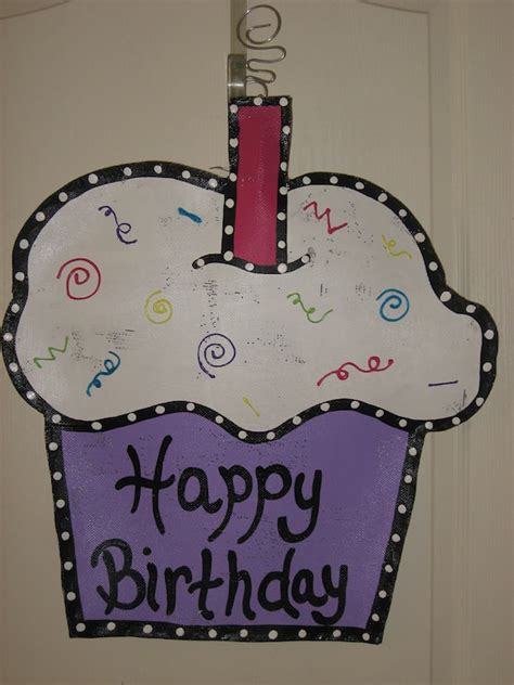 Items Similar To Large Happy Birthday Cupcake Door Decoration On Etsy