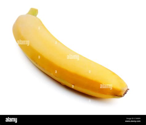 Single Yellow Banana Isolated On White Background Stock Photo Alamy