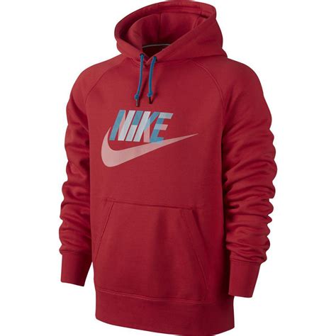 Nike Mens Aw77 Fleece Hoodie University Red