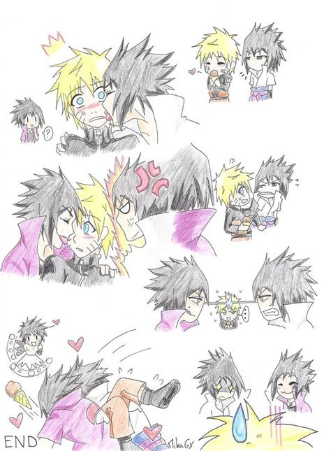 Rivalry For A Sweet By Mikagx Naruto And Sasuke Kiss