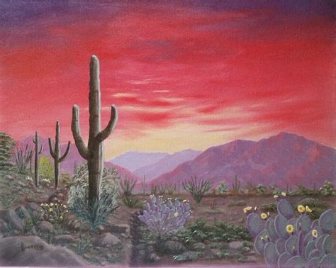 Desert Sunsetssouthwest Paintings Arizona Landscapes