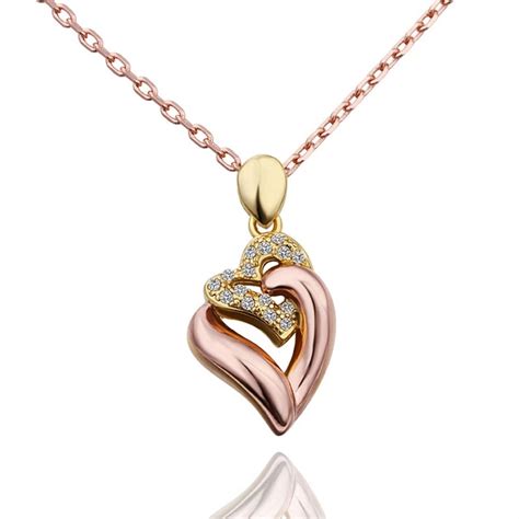 18kgp N573 Heart Necklace 18k Gold Plated Plating Necklace Pendant
