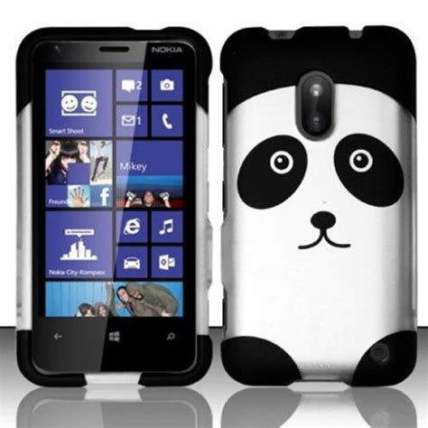 Insten For Nokia Lumia 620 Rubberized Design Case Panda Bear
