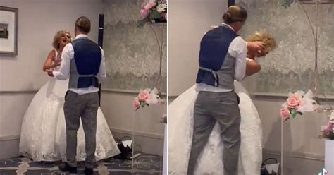 groom under fire for aggressively smashing wedding cake into bride s face 9honey