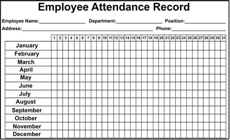 Attendance Sheet 2023 Employee Attendance Tracker