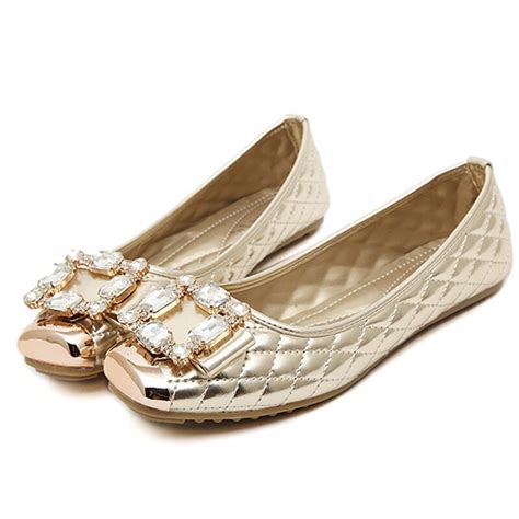 Spring And Autumn Ballet Flats Women Elegant Brand Shoes Diamond Design
