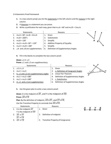 Fill In The Blank Geometry Proofs Worksheets With Answers