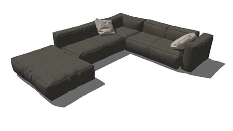 Modern Style L Shape Sofa Component Based Hi Poly Model 3d Warehouse