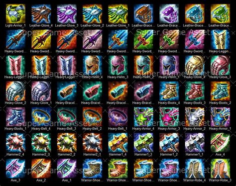 Tick override high dpi scaling behavior scaling performed by 8. Epic RPG Equipment Icon Set - game icons - Super Game Asset
