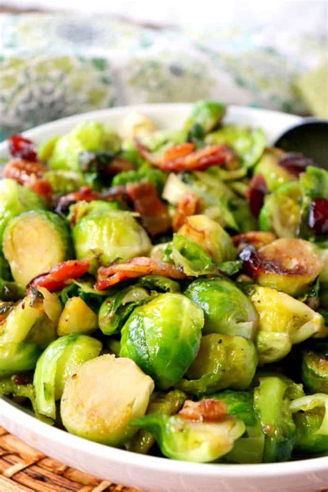 Sautéed Brussels Sprouts With Candied Bacon Recipe Kudos Kitchen By Renee