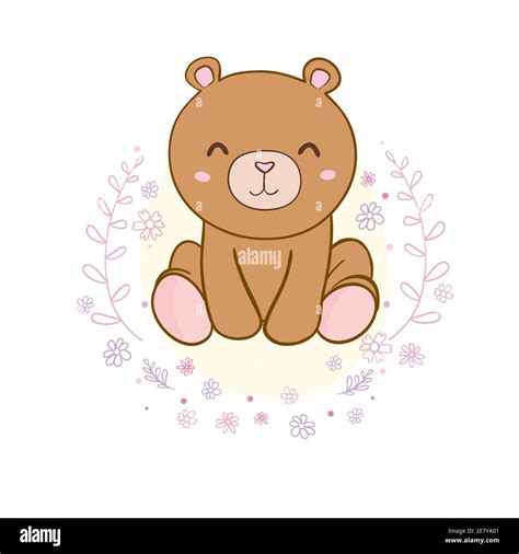 Cute Cartoon Teddy Bear Vector Illustration Stock Vector Image And Art