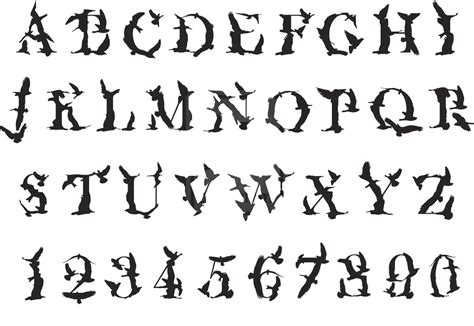 9 Creepy Fonts 2 Images Scary Letter Fonts Alphabet Scary Letter