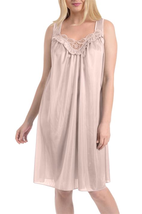 EZI Women S Plus Satin Silk Sleeveless Lingerie Nightgowns Walmart Com